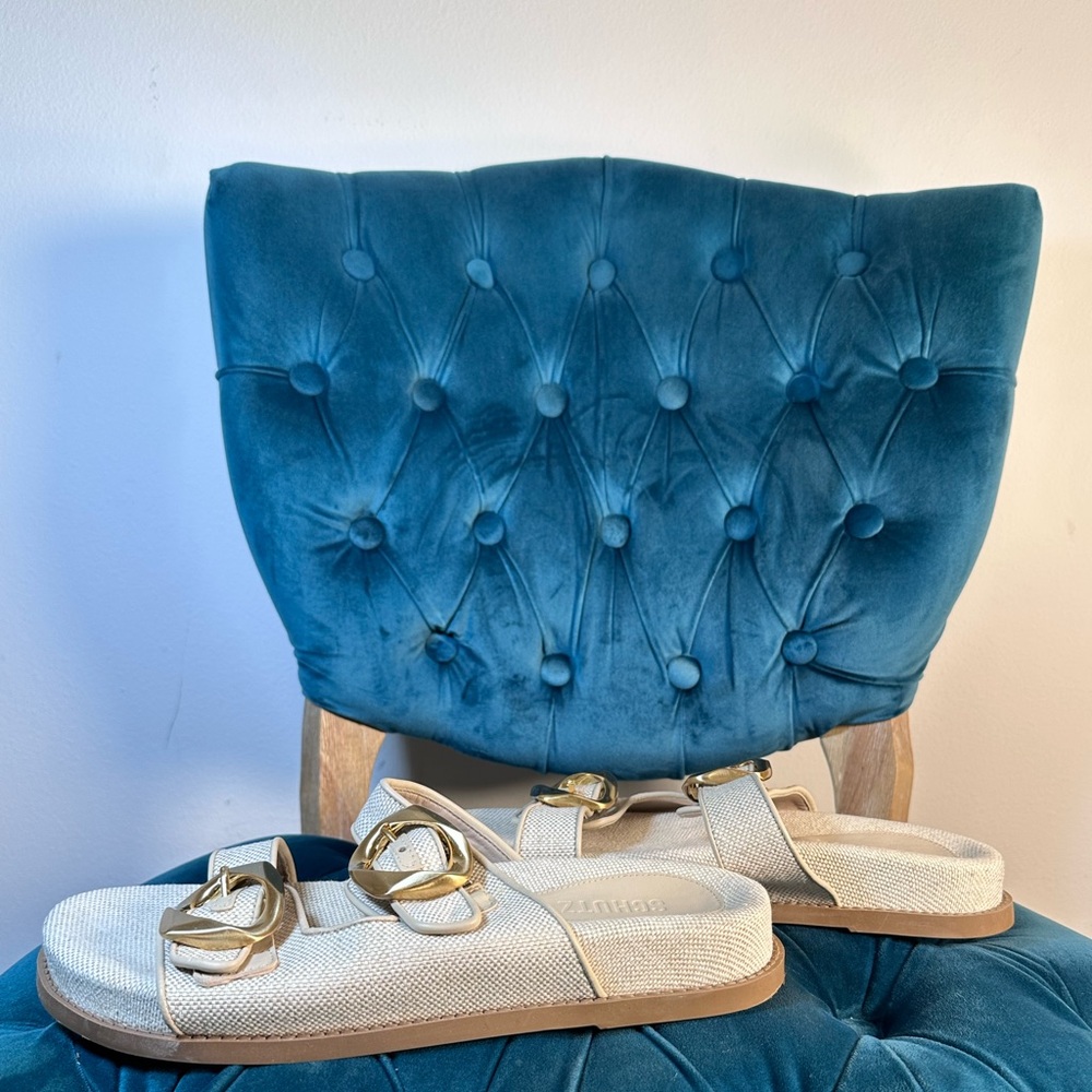 Schutz Olga Sporty Sandal in Beige flat slip on buckle birkenstock look alike - Picture 6 of 9